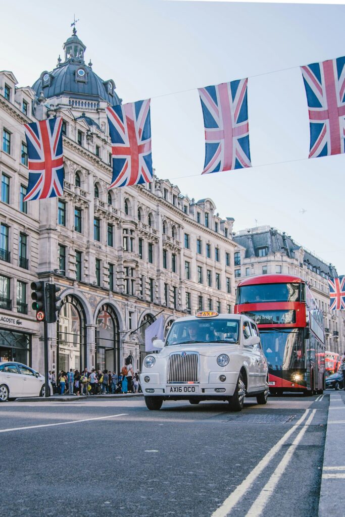 London taxi and bus